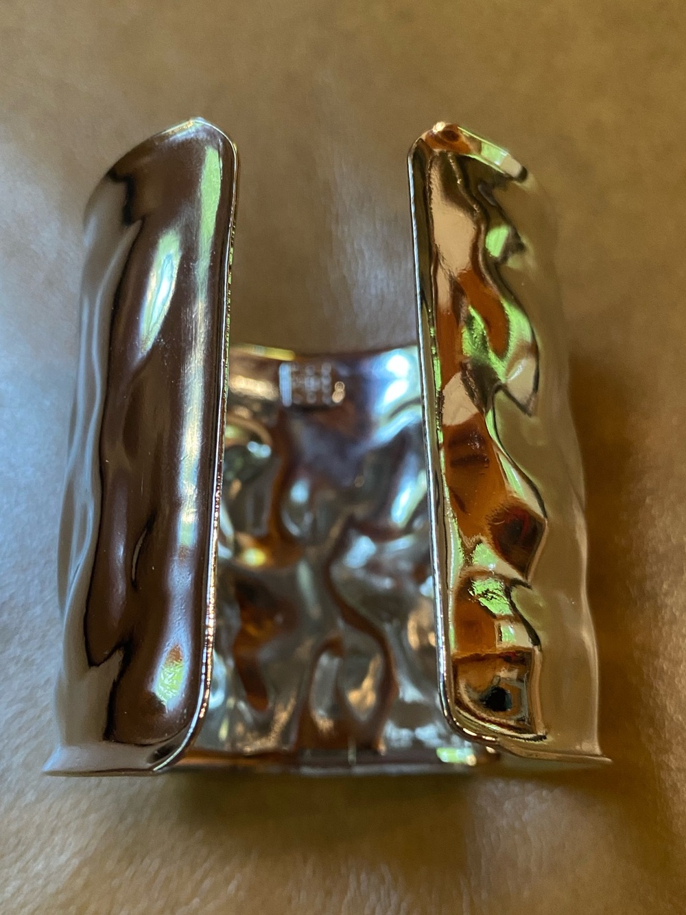 Wide silver tone artisan style cuff 2.5” - Picture 3 of 4